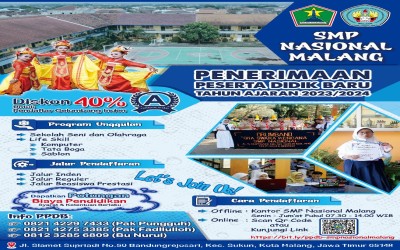 Sukses PPDB Tahun Ajaran 2023 / 2024 SMP Nasional Malang